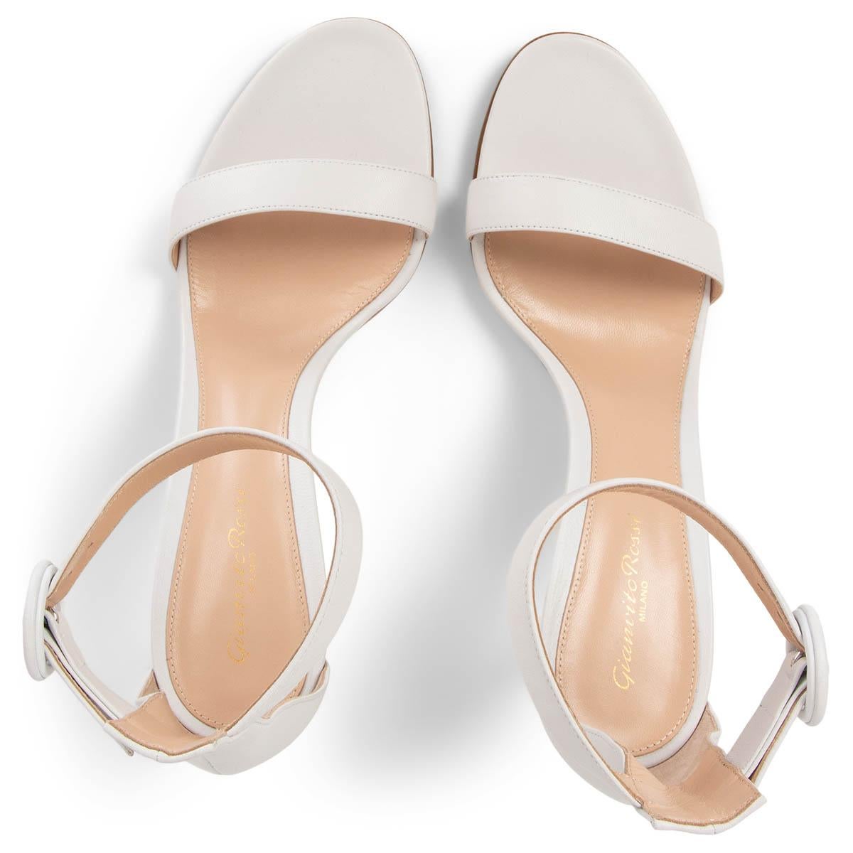 White GIANVITO ROSSI white leather PORTOFINO 85 Sandals Shoes 41 For Sale