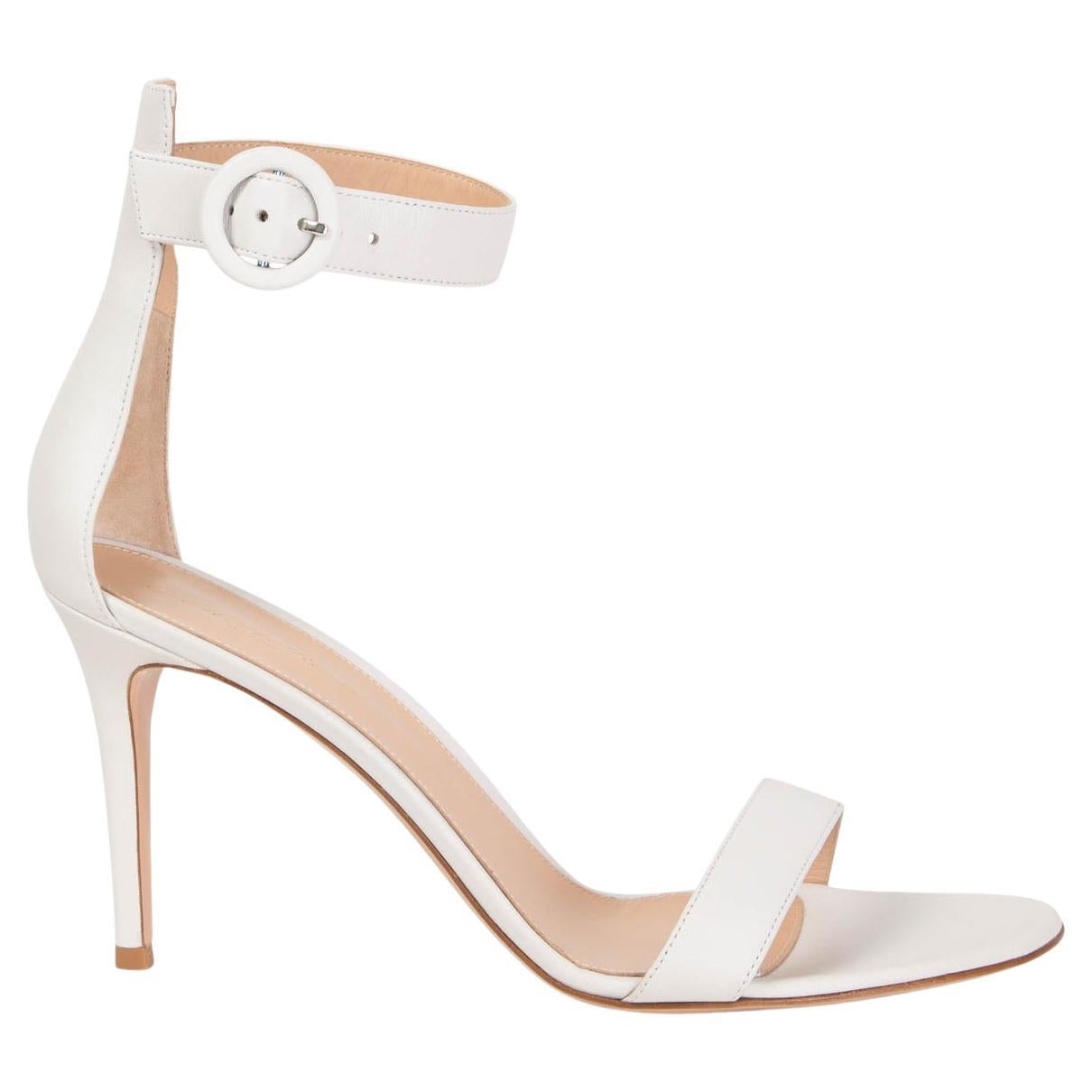 GIANVITO ROSSI white leather PORTOFINO 85 Sandals Shoes 41 For Sale