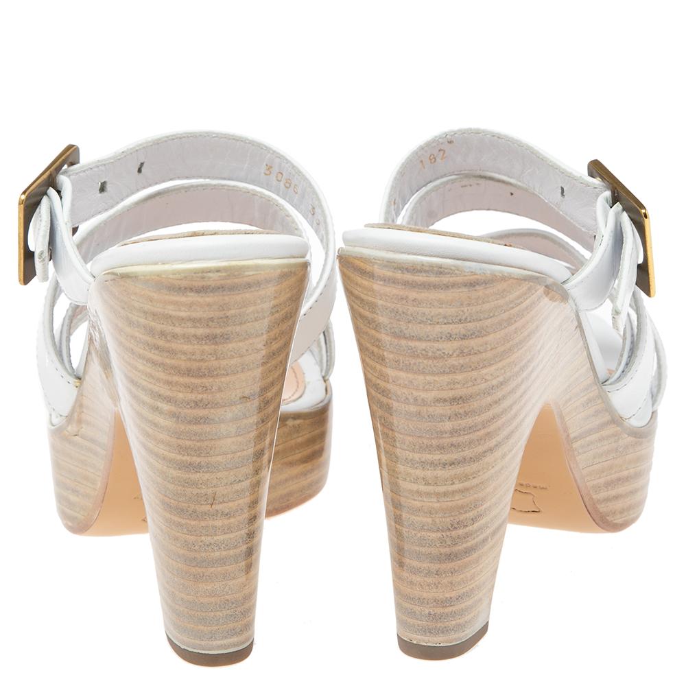 Bianco Gianvito Rossi Sandali con plateau in pelle bianca taglia 38