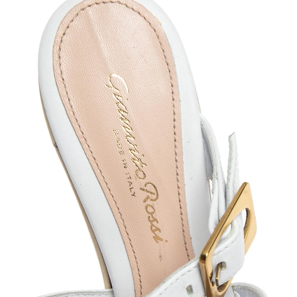 Gianvito Rossi Sandali con plateau in pelle bianca taglia 38 1