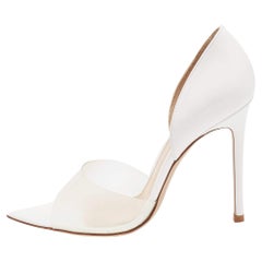 Gianvito Rossi White PVC and Leather Bree D'orsay Pumps Size 38