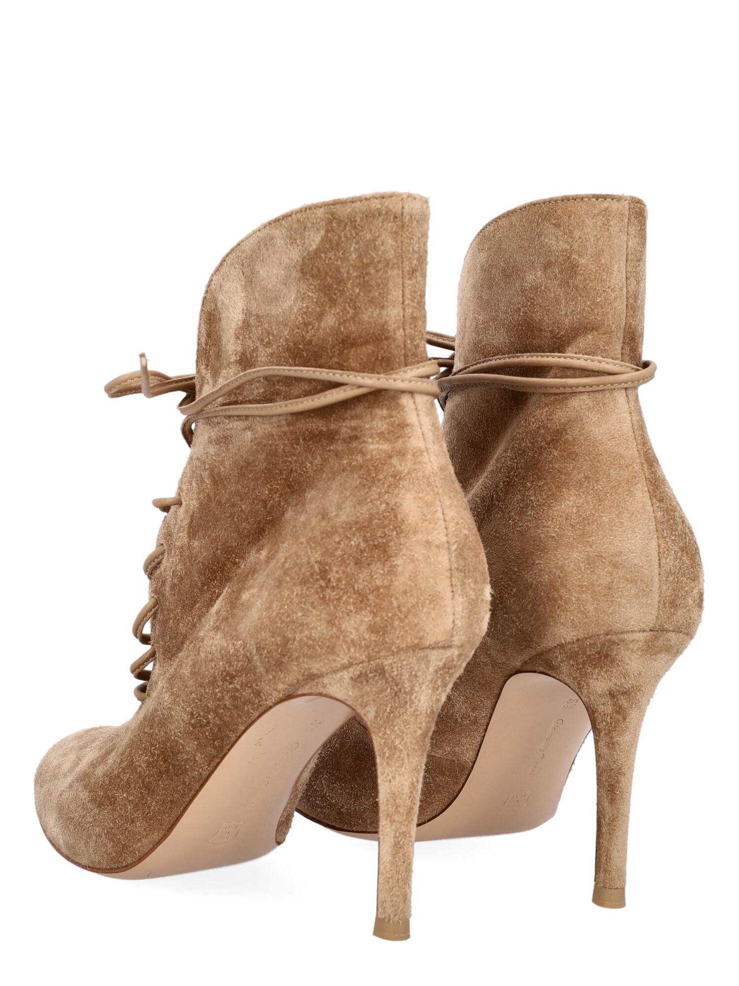Gianvito Rossi Women Ankle boots Beige Leather EU 36.5 In Good Condition For Sale In Milan, IT