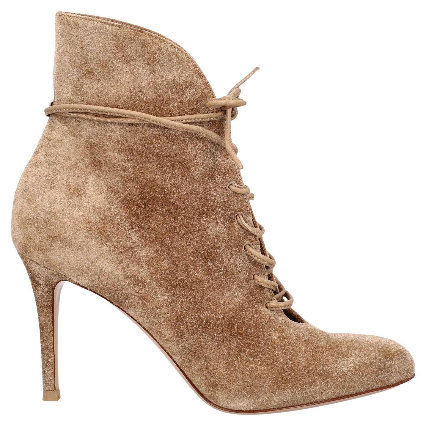 Gianvito Rossi Women Ankle boots Beige Leather EU 36.5 For Sale