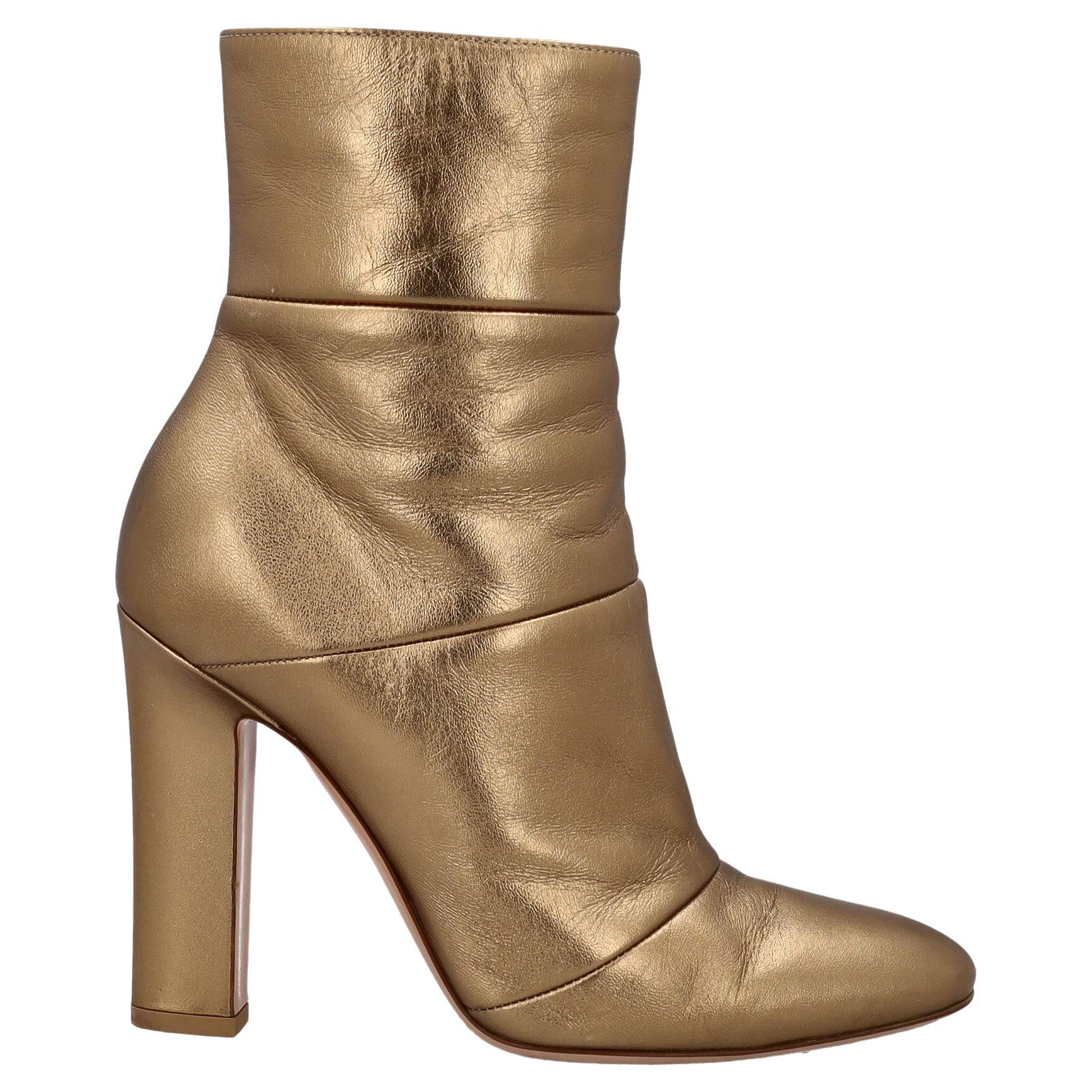 Gianvito Rossi Women Ankle boots Gold Leather EU 38 For Sale at 1stDibs