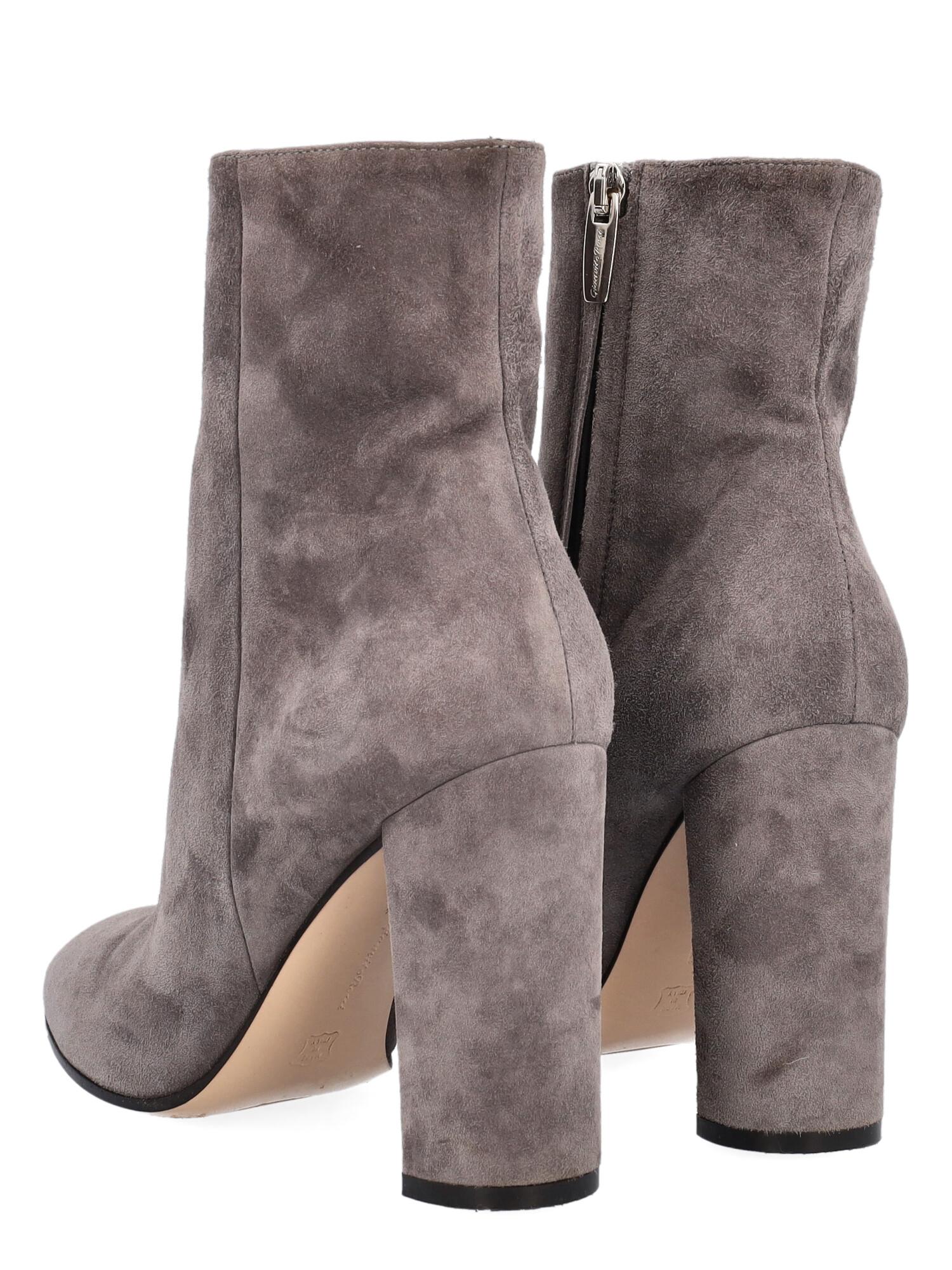 Gray Gianvito Rossi Women Ankle boots Grey Leather EU 36.5 For Sale