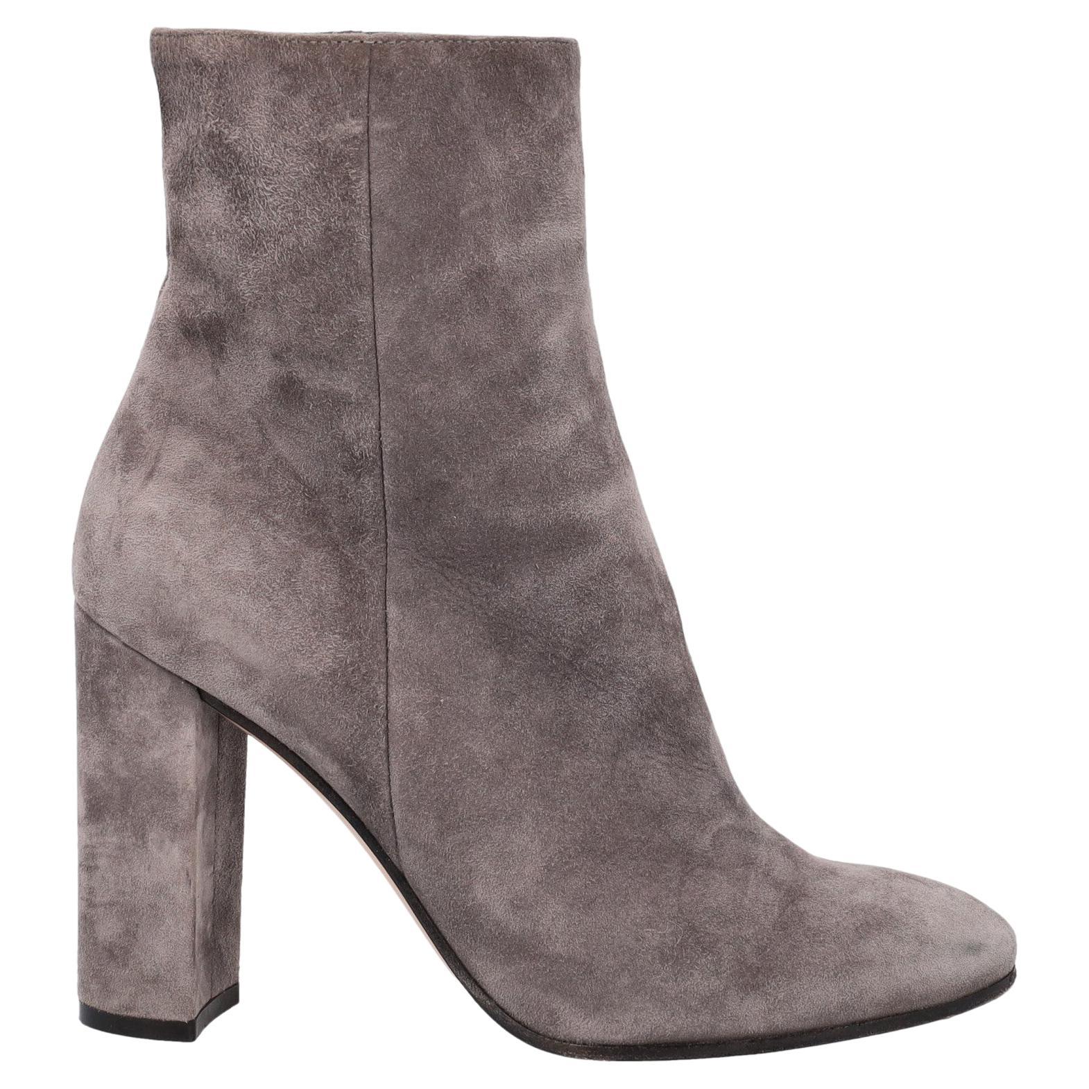 Gianvito Rossi Women Ankle boots Grey Leather EU 36.5 For Sale