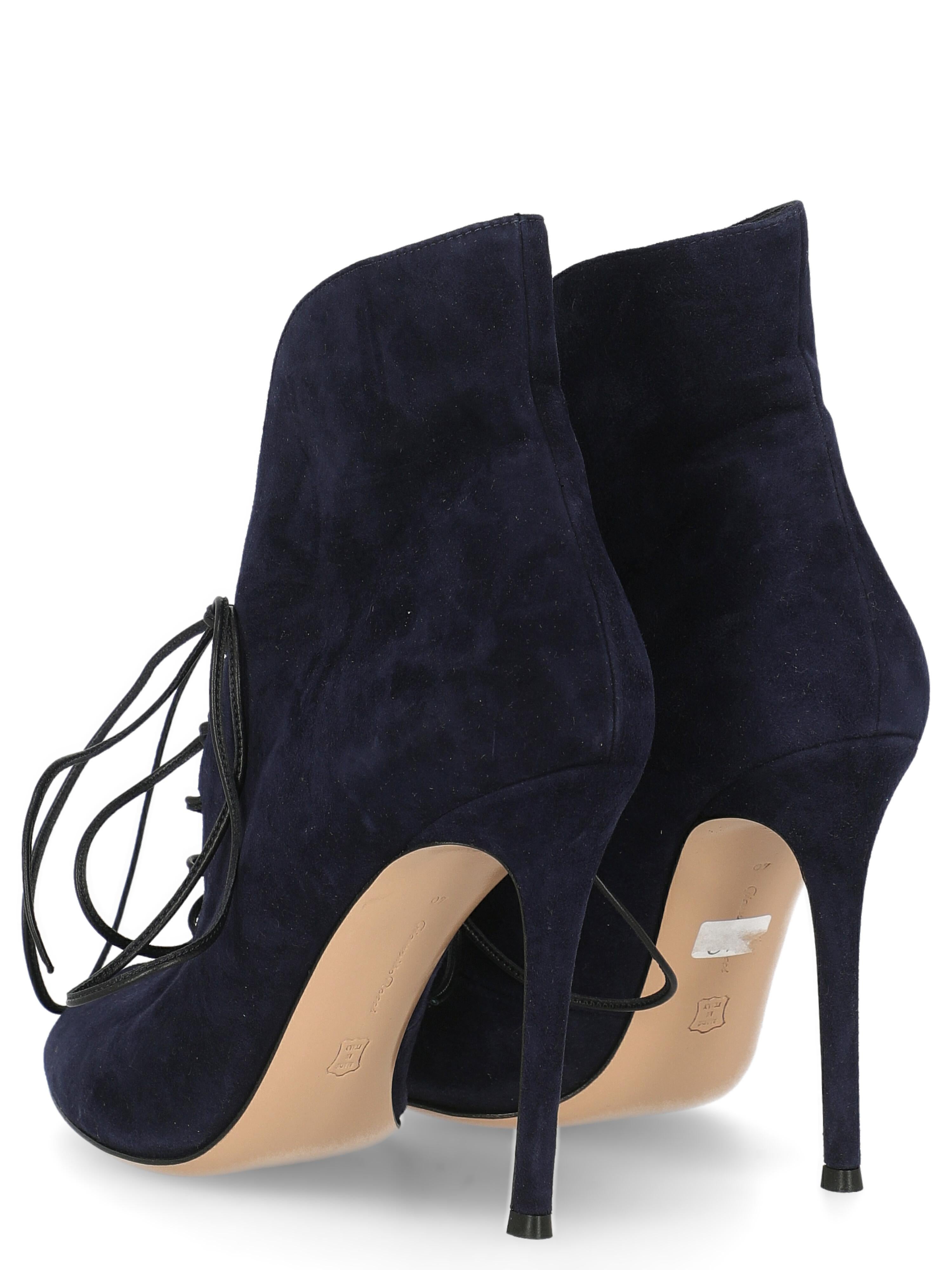 Black Gianvito Rossi Women  Ankle boots Navy Leather IT 40 For Sale