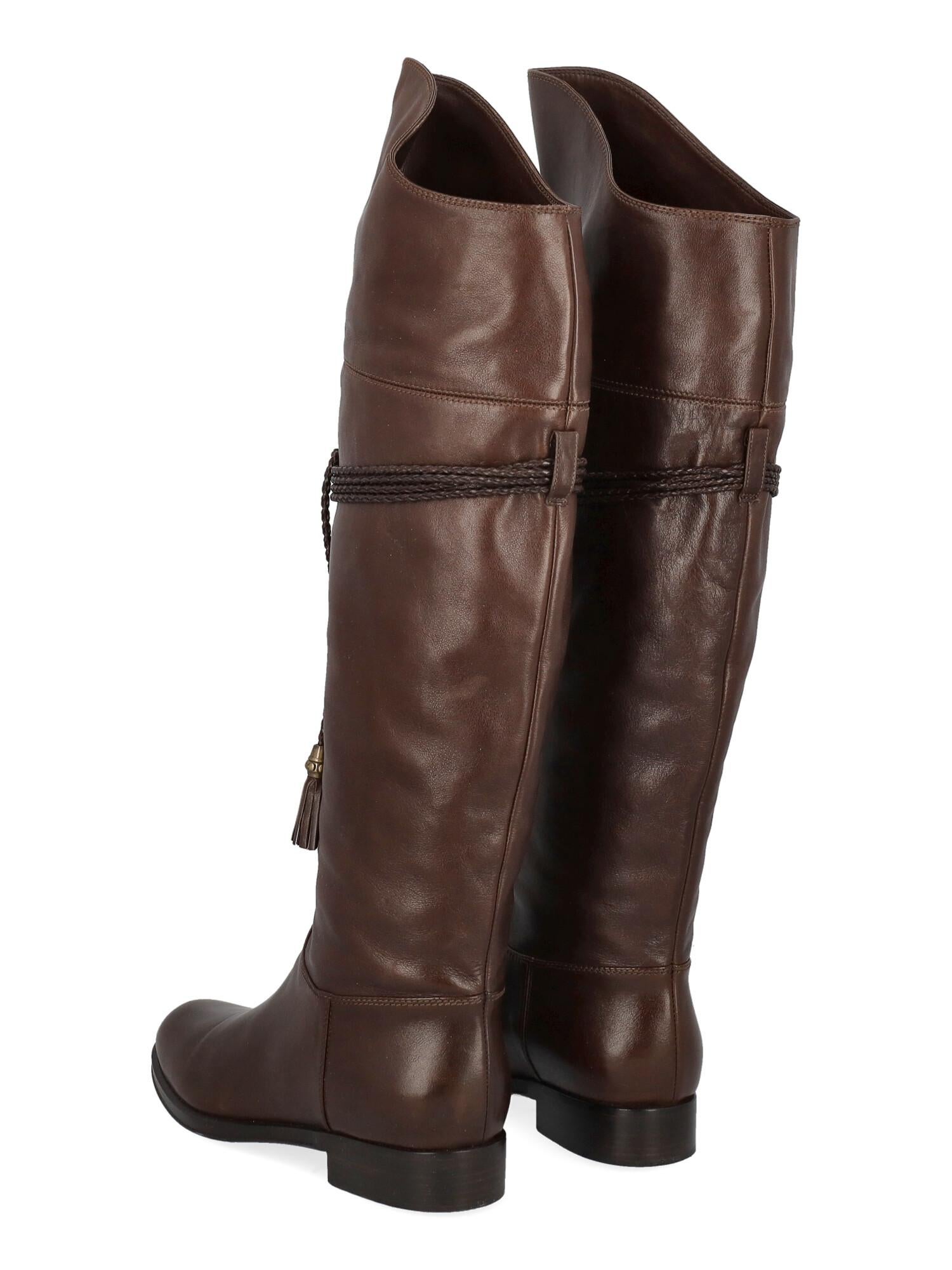 Black Gianvito Rossi Women Boots Brown Leather EU 36 For Sale