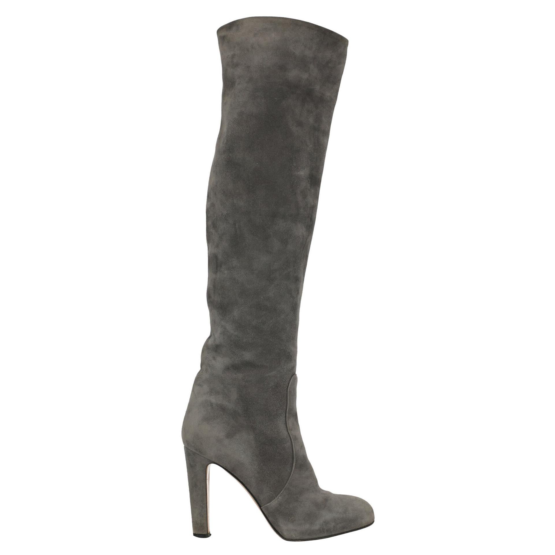 Gianvito Rossi Women  Boots Grey Leather IT 36 For Sale