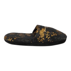 Gianvito Rossi Women
s Black Floral Pattern Slides