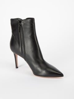 Gianvito Rossi Women's Black Pointed Toe Stiletto Ankle Boots