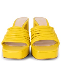 Sandalias GIANVITO ROSSI LENA 95 MULE de cuero amarillo, talla 38