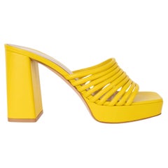 Sandalias GIANVITO ROSSI LENA 95 MULE de cuero amarillo, talla 38