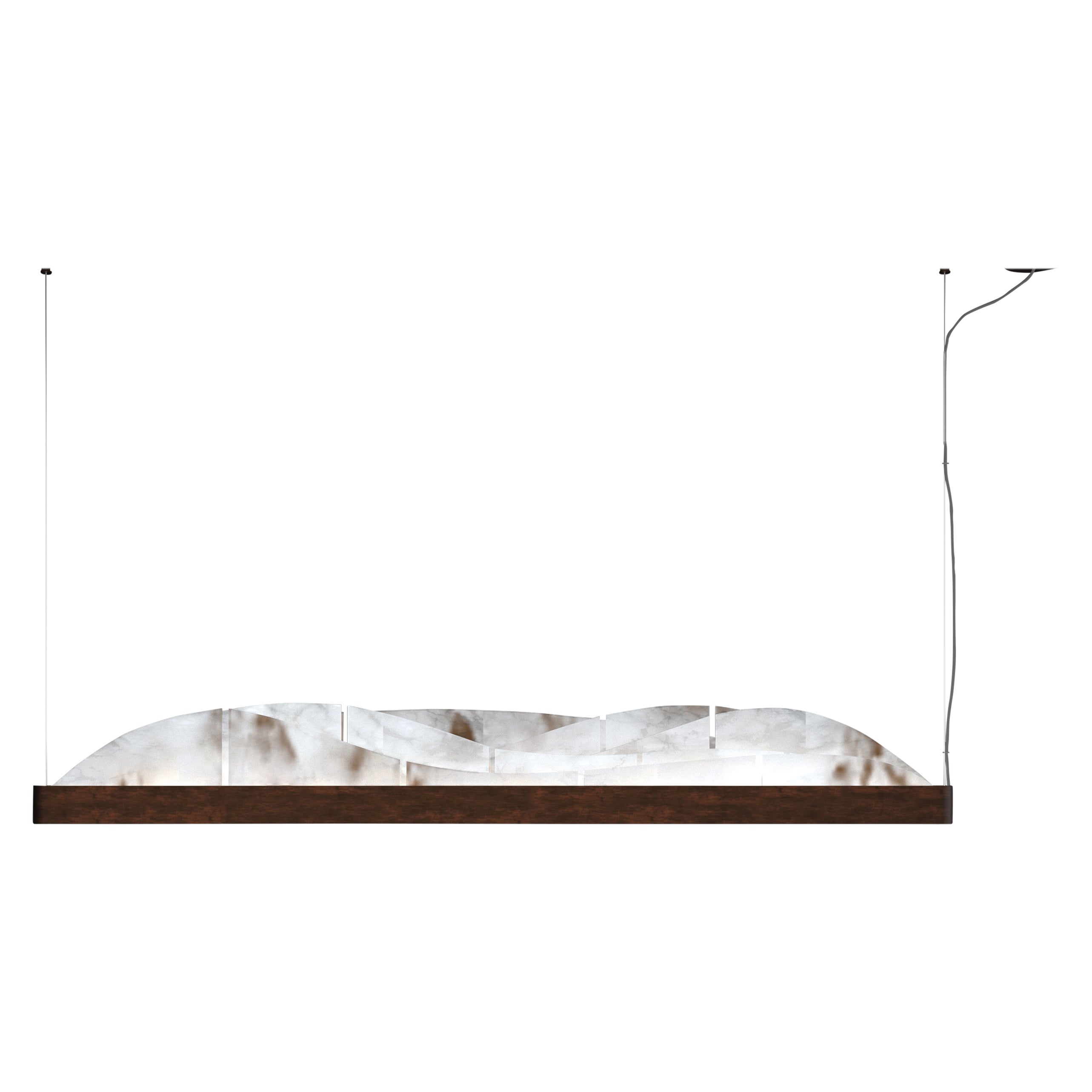Lampe à suspension en métal Giapeto Ruggine Of Florence par Alabastro Italiano