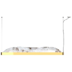 Giapeto Lampe pendante en métal doré brillant par Alabastro Italiano