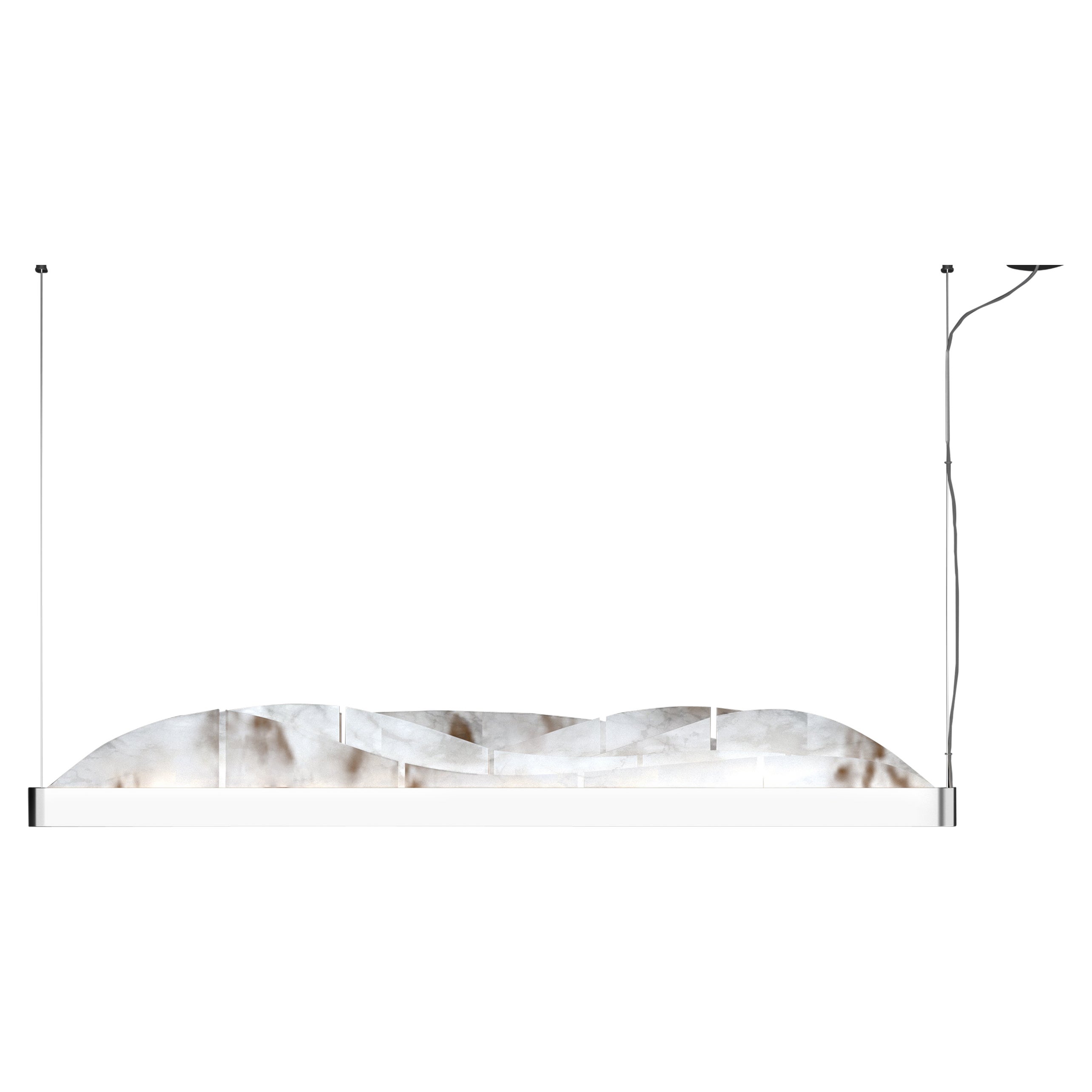 Giapeto Lampe à suspension en métal A Silver brillant par Alabastro Italiano