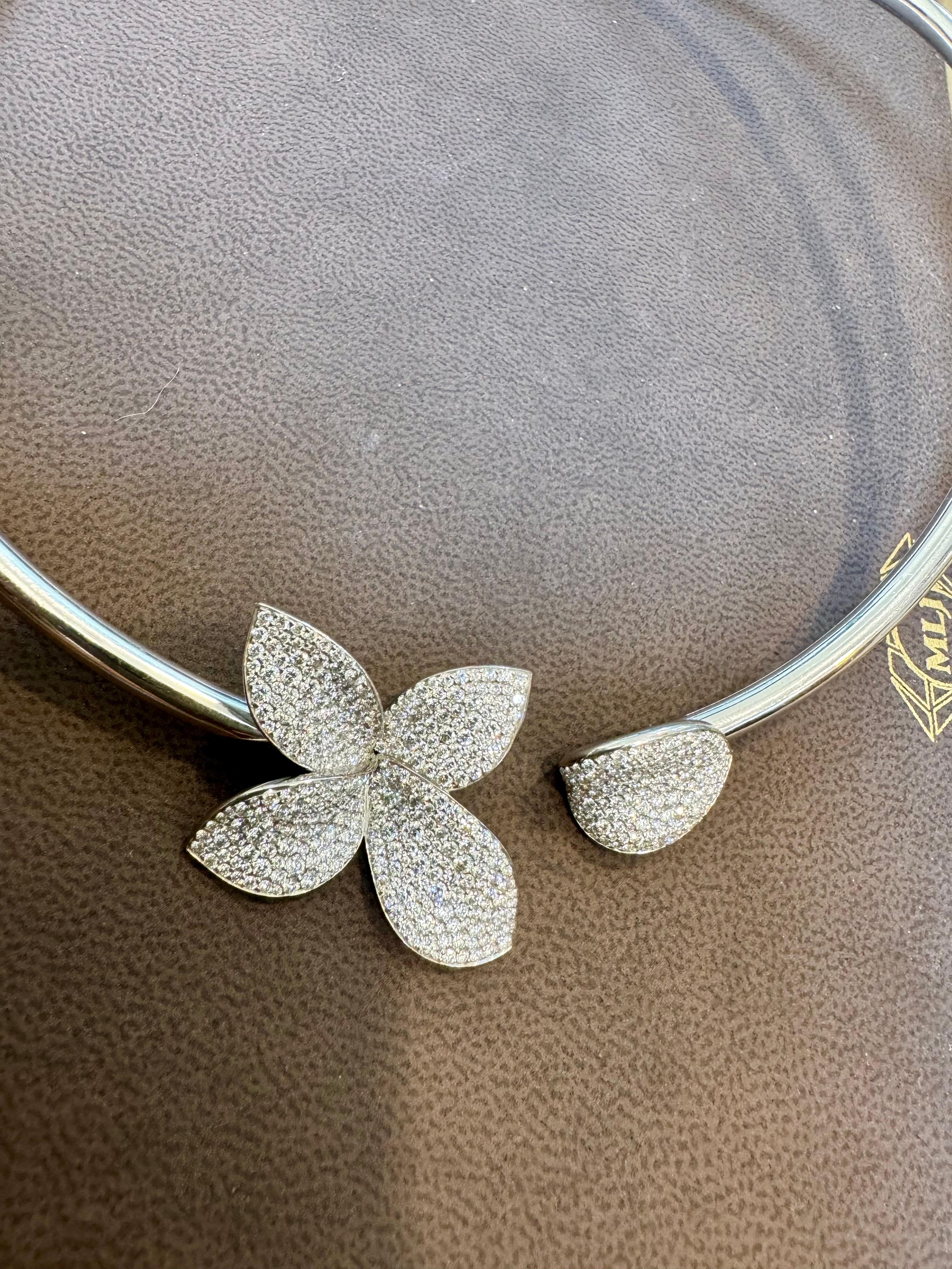 GIARDINI SEGRETI COLLIER , Collana a fiore singolo in oro bianco 18k con diamanti in vendita 1