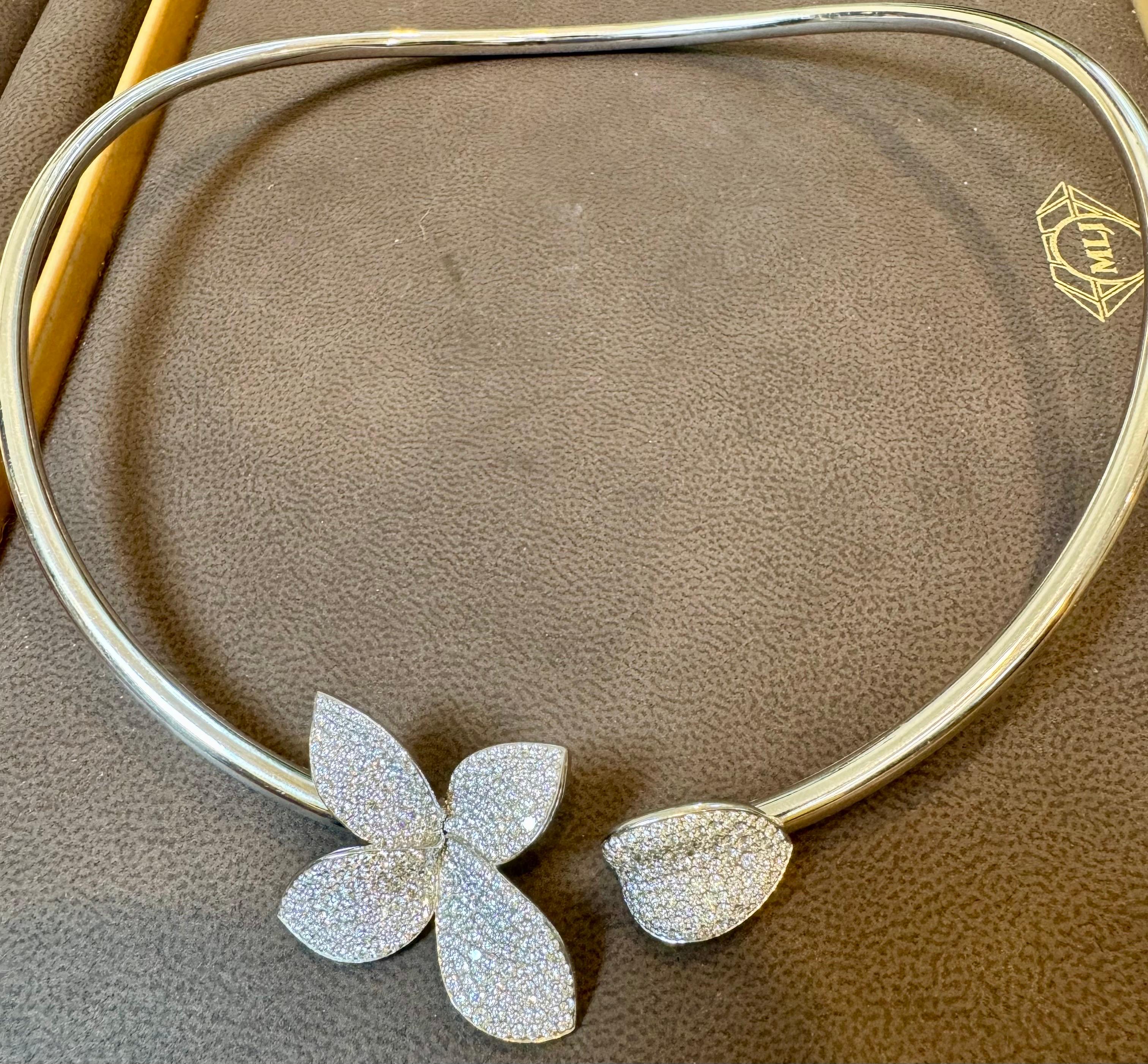 GIARDINI SEGRETI COLLIER , Collana a fiore singolo in oro bianco 18k con diamanti in vendita 2