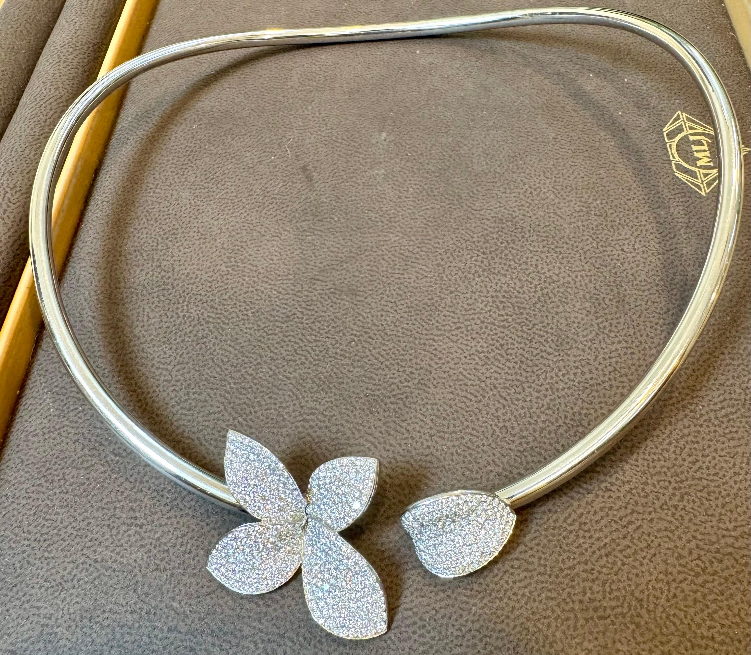 GIARDINI SEGRETI COLLIER , Collana a fiore singolo in oro bianco 18k con diamanti in vendita 3