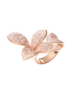 Giardini Segreti Ring in 18k Rose Gold with White and  Champagne diamonds