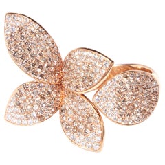 Bague Giardini Segreti en or rose 18 carats avec blanc et blanc  Diamants de champagne