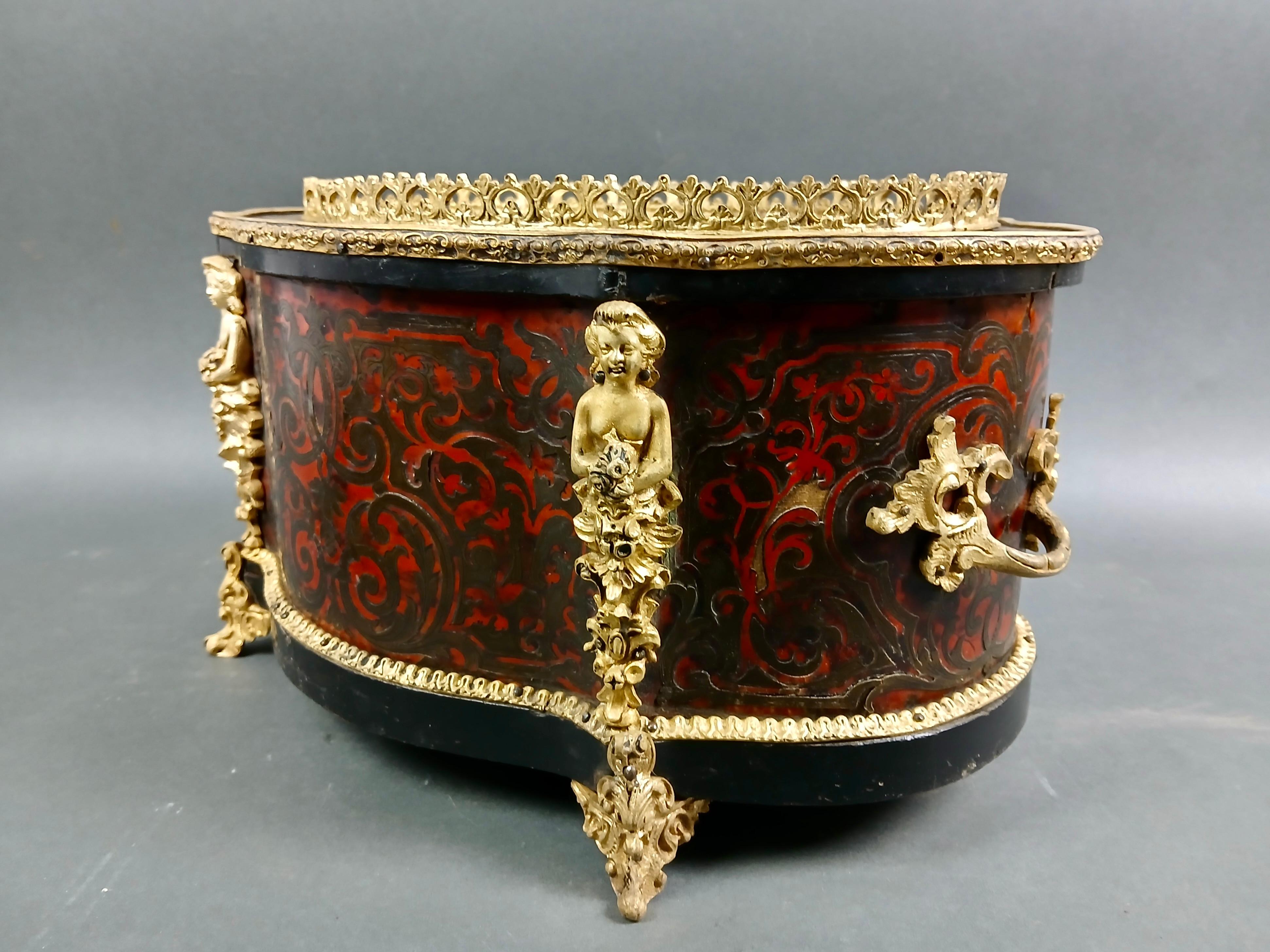 Gardener Napoleon III in Marqueterie Boulle and Gilt Bronze 19th century In Distressed Condition In Pistoia, IT