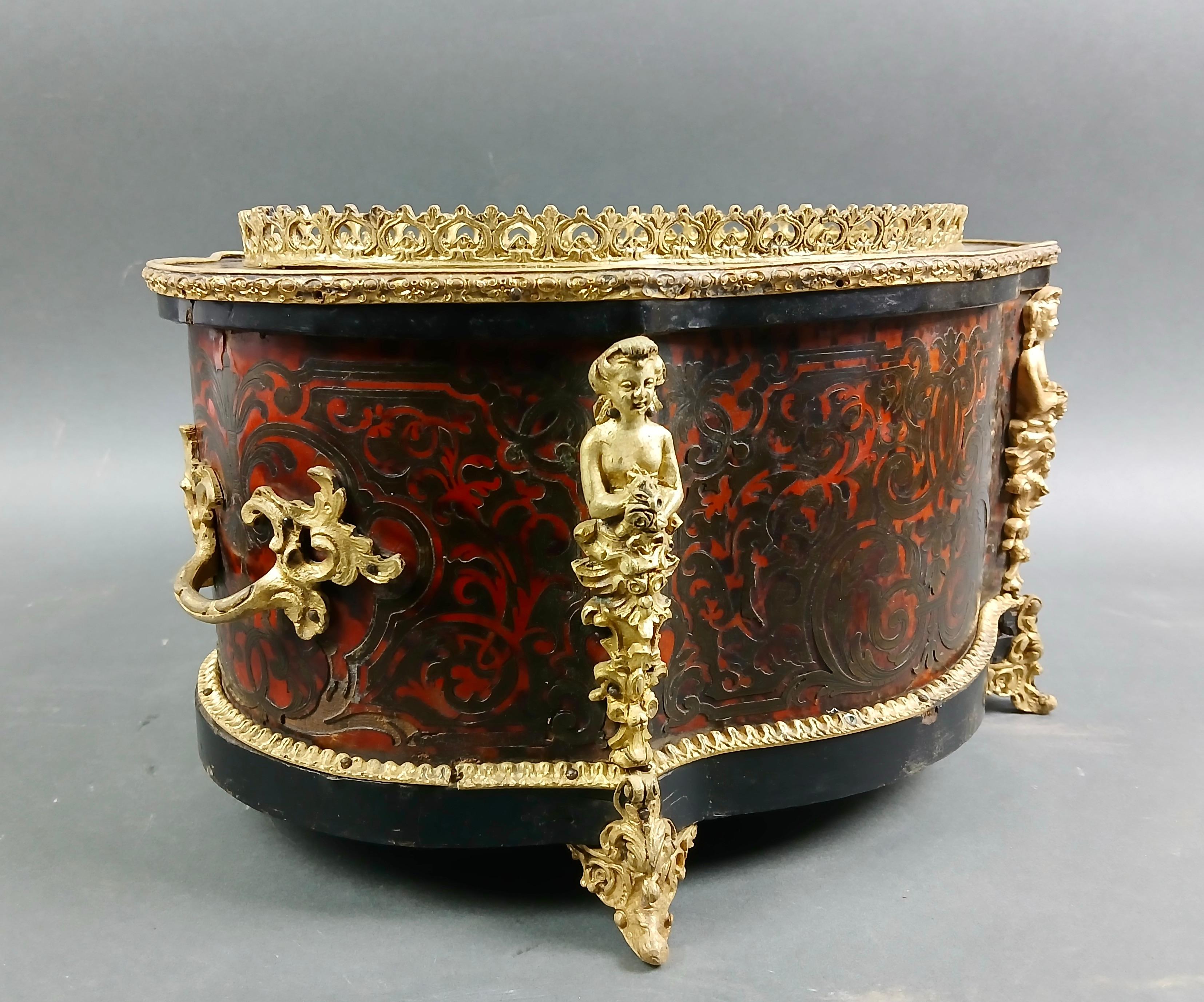 19th Century Gardener Napoleon III in Marqueterie Boulle and Gilt Bronze 19th century