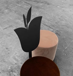 Pouf scultoreo Giardino Botanico Black Ivy, Made in Italy