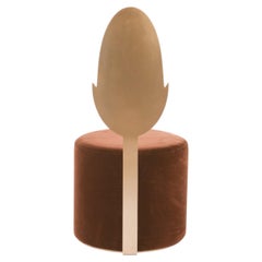 Pouf scultoreo Giardino Botanico Gold Jasmine, Made in Italy