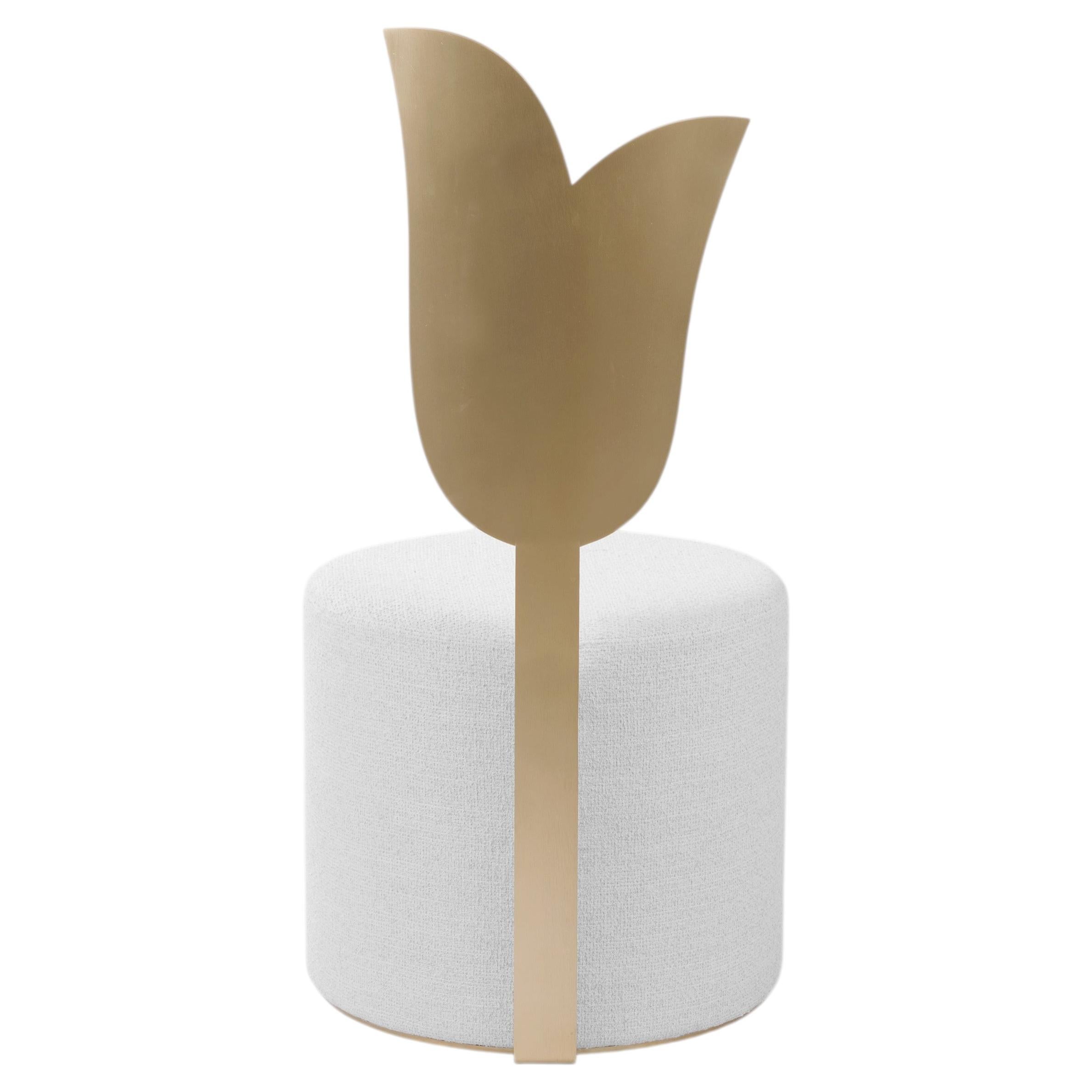 Pouf scultoreo Giardino Botanico Gold Lily, Made in Italy in vendita