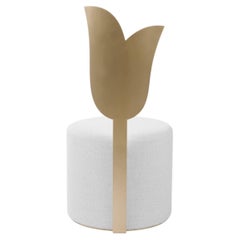 Pouf scultoreo Giardino Botanico Gold Lily, Made in Italy