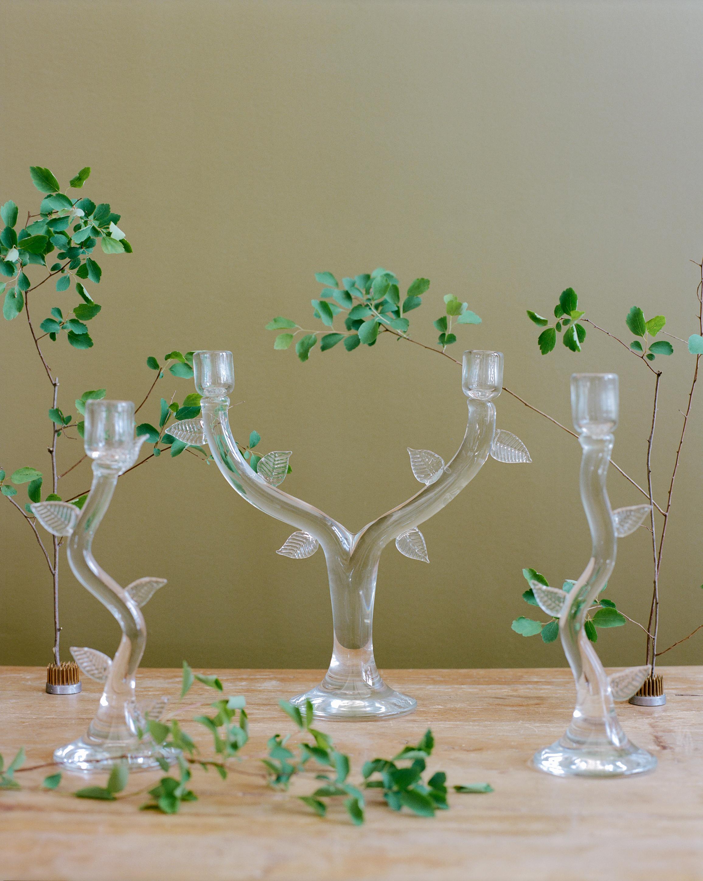 Hand-Crafted Giardino Hand Sculpted Glass Branch Candelabra by Sophie Lou Jacobsen For Sale
