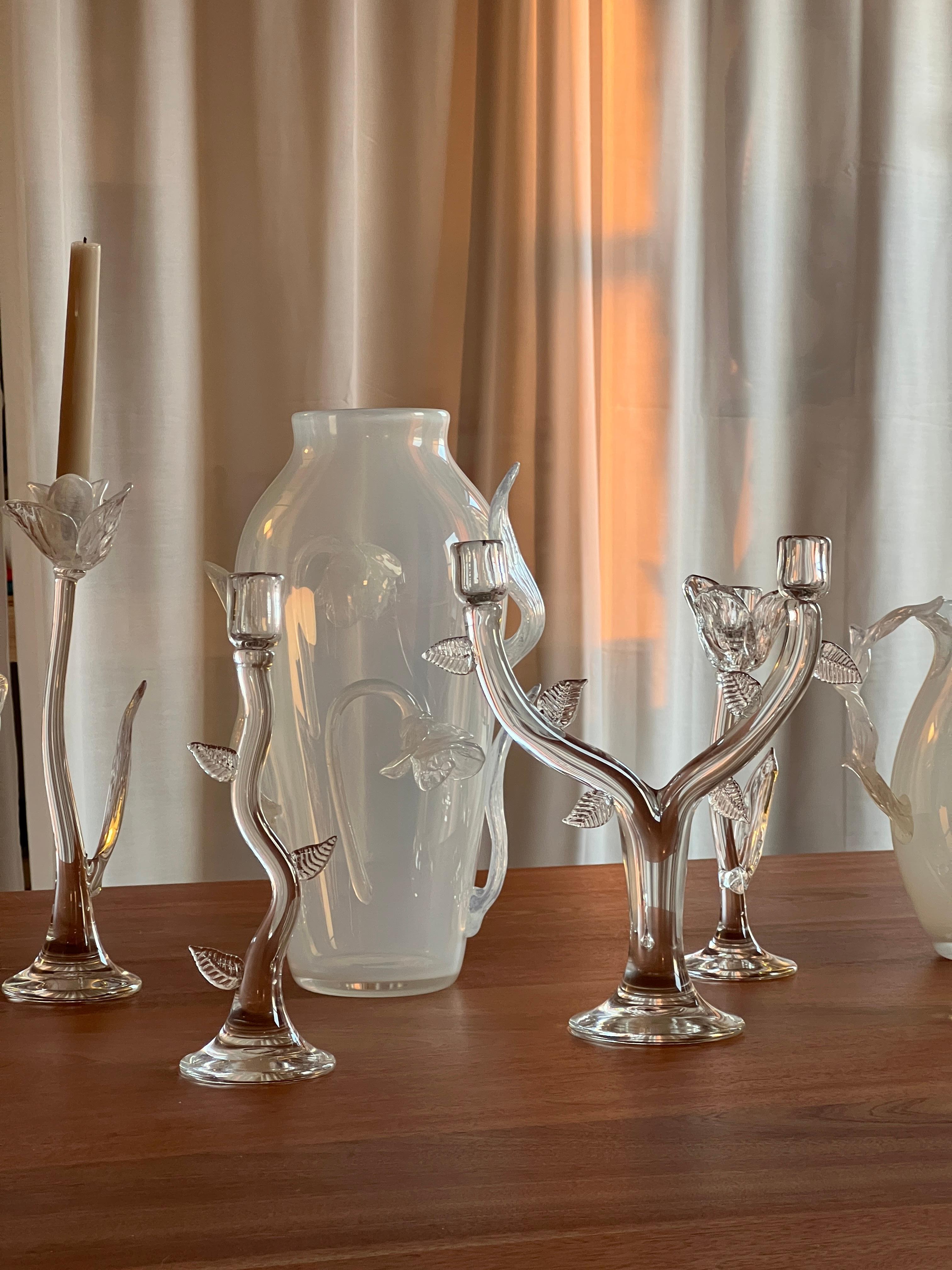 Hand blown soda lime glass with sculpted floral embellishments in alabaster white.  Part of our Giardino series, made in New York City.

Giardino Segreto’ or the ‘Secret Garden’ is a series of limited edition objects  that explore the poetic tension