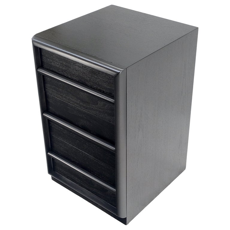 Gibbings for Widdicomb Black Lacquer 3 Drawer Bachelor Chest Narrow Dresser  Mint For Sale at 1stDibs | 3 drawer narrow dresser