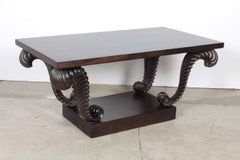 Gibbings for Widdicomb Carved Walnut Plume Coffee Table