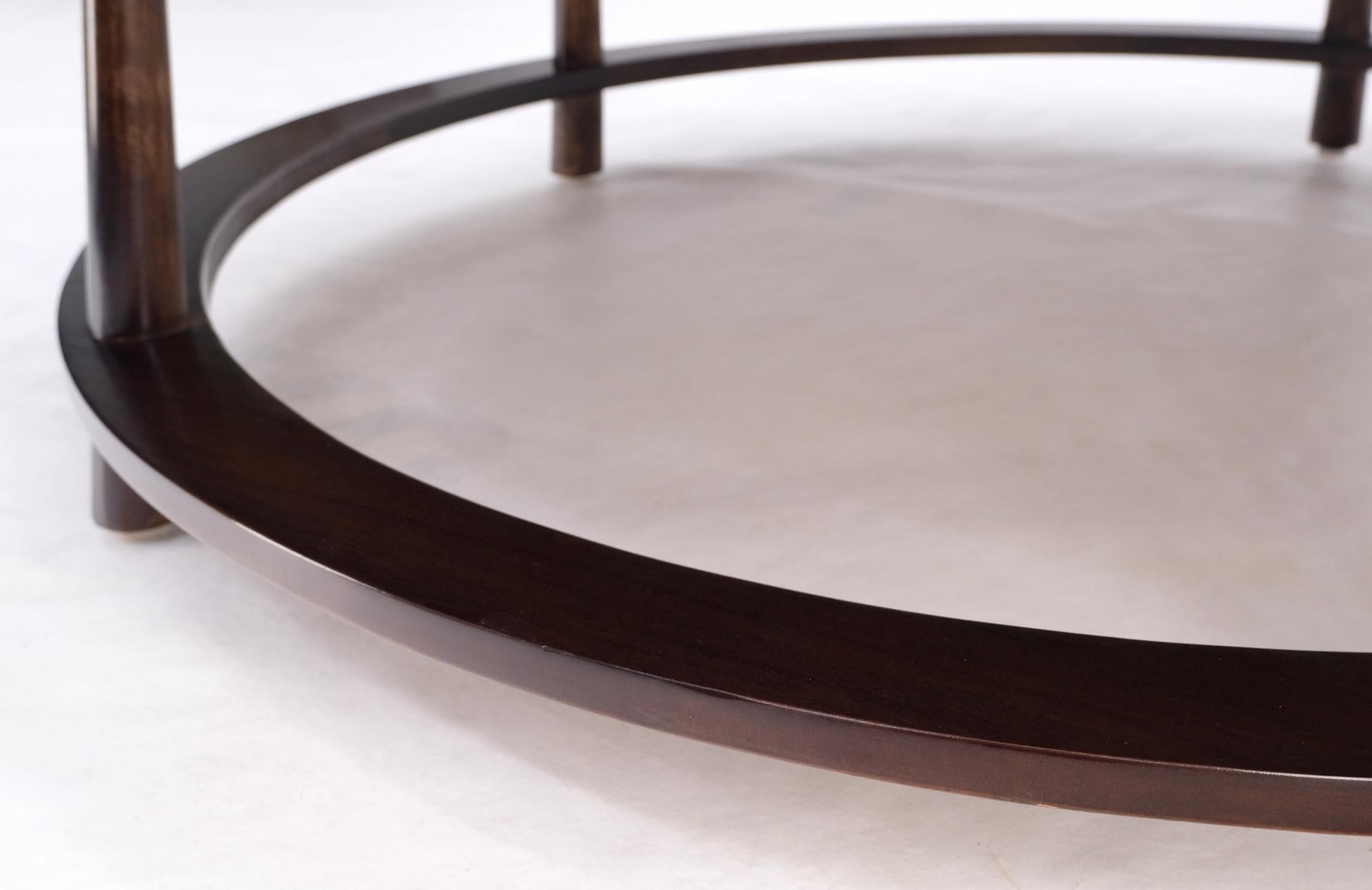 American Gibbings for Widdicomb Mid-Century Modern Round Walnut Coffee Table Tapered Legs For Sale