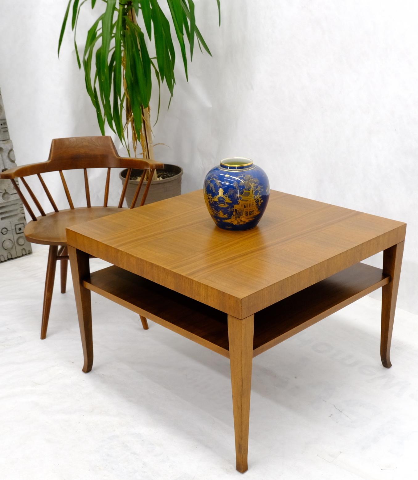Gibbings for Widdicomb Square Two Tier Walnut End Center Coffee Table For Sale 7