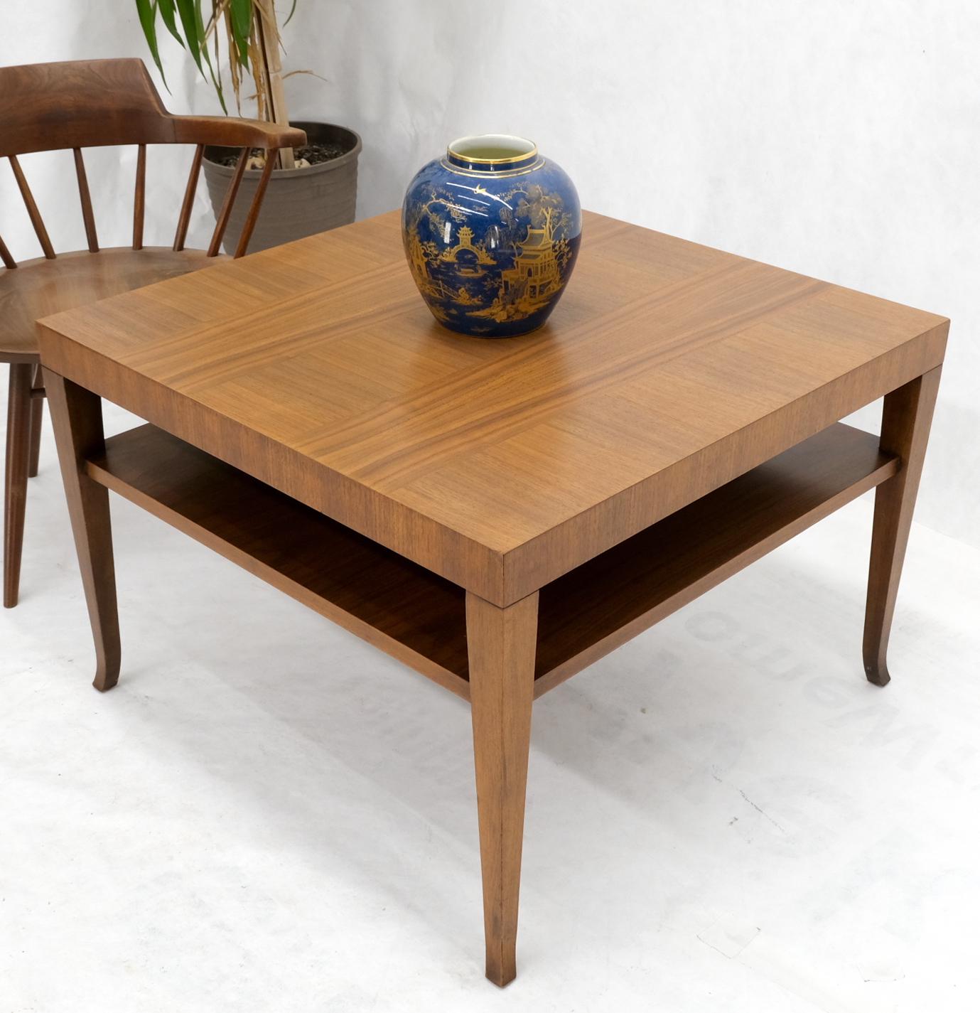 Gibbings for Widdicomb Square Two Tier Walnut End Center Coffee Table For Sale 10