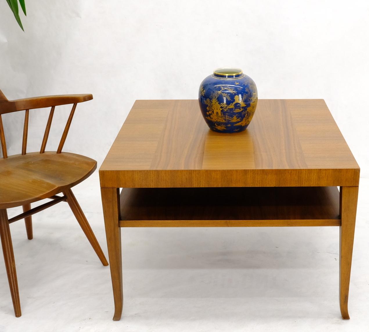 Mid-Century Modern Gibbings for Widdicomb Square Two Tier Walnut End Center Coffee Table For Sale
