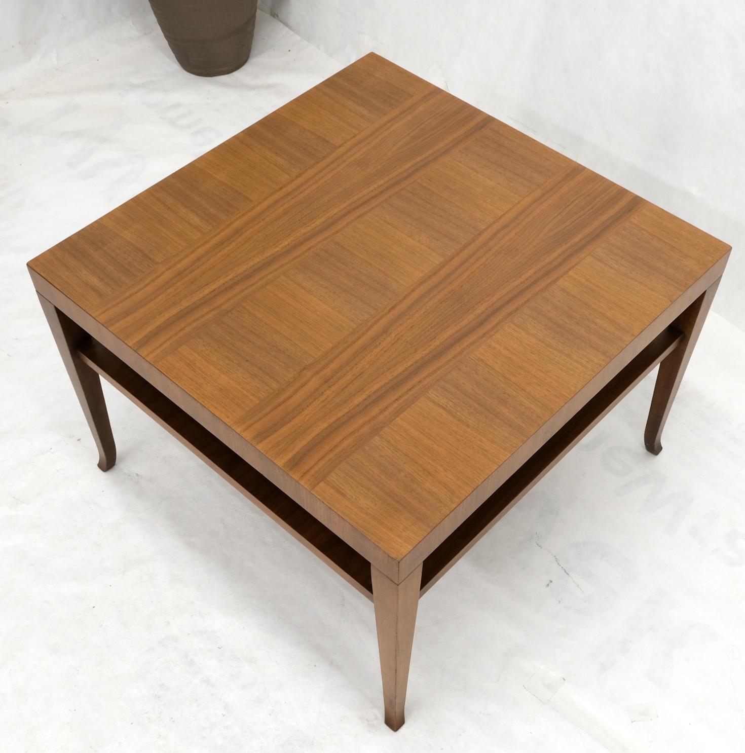 20th Century Gibbings for Widdicomb Square Two Tier Walnut End Center Coffee Table For Sale