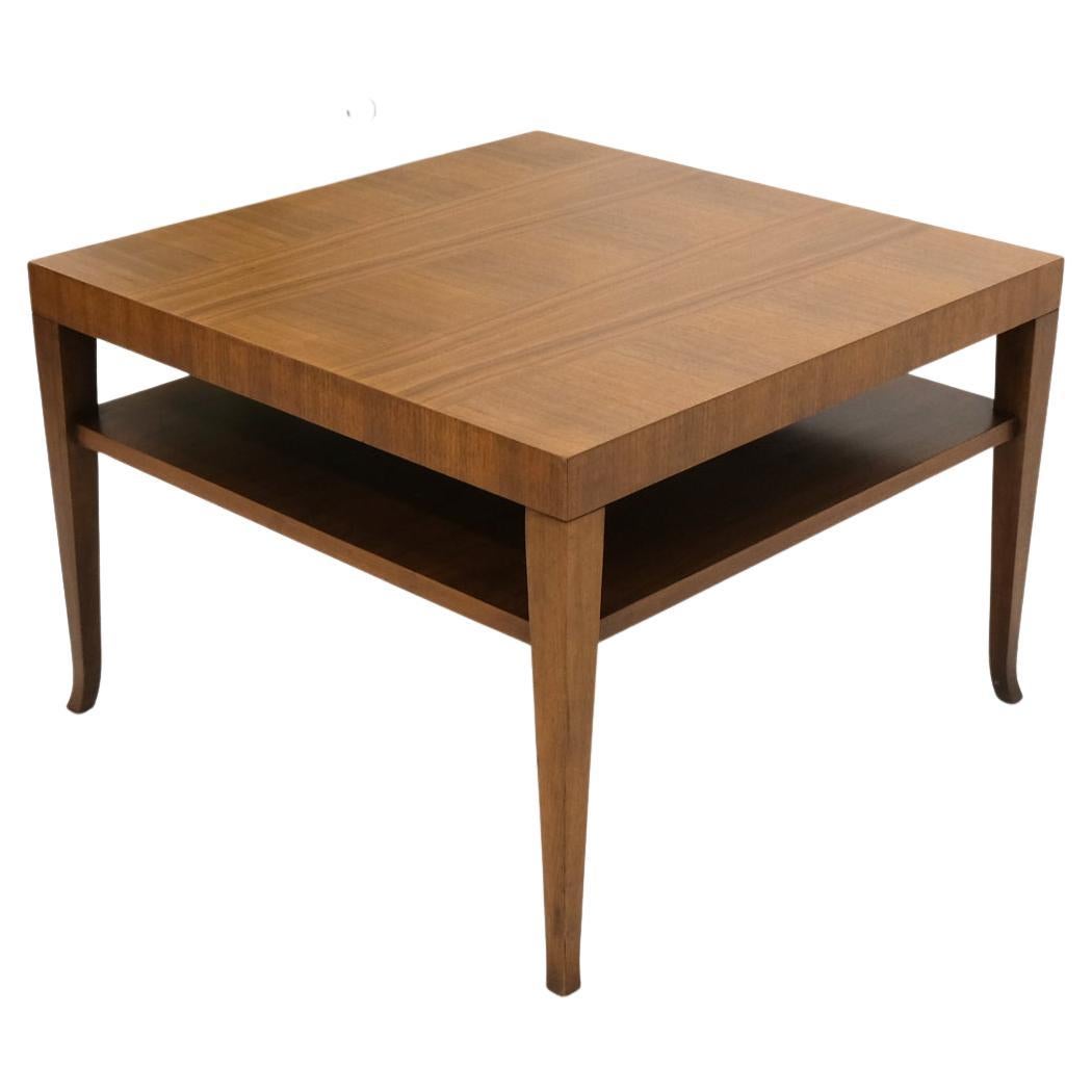 Gibbings for Widdicomb Square Two Tier Walnut End Center Coffee Table For Sale