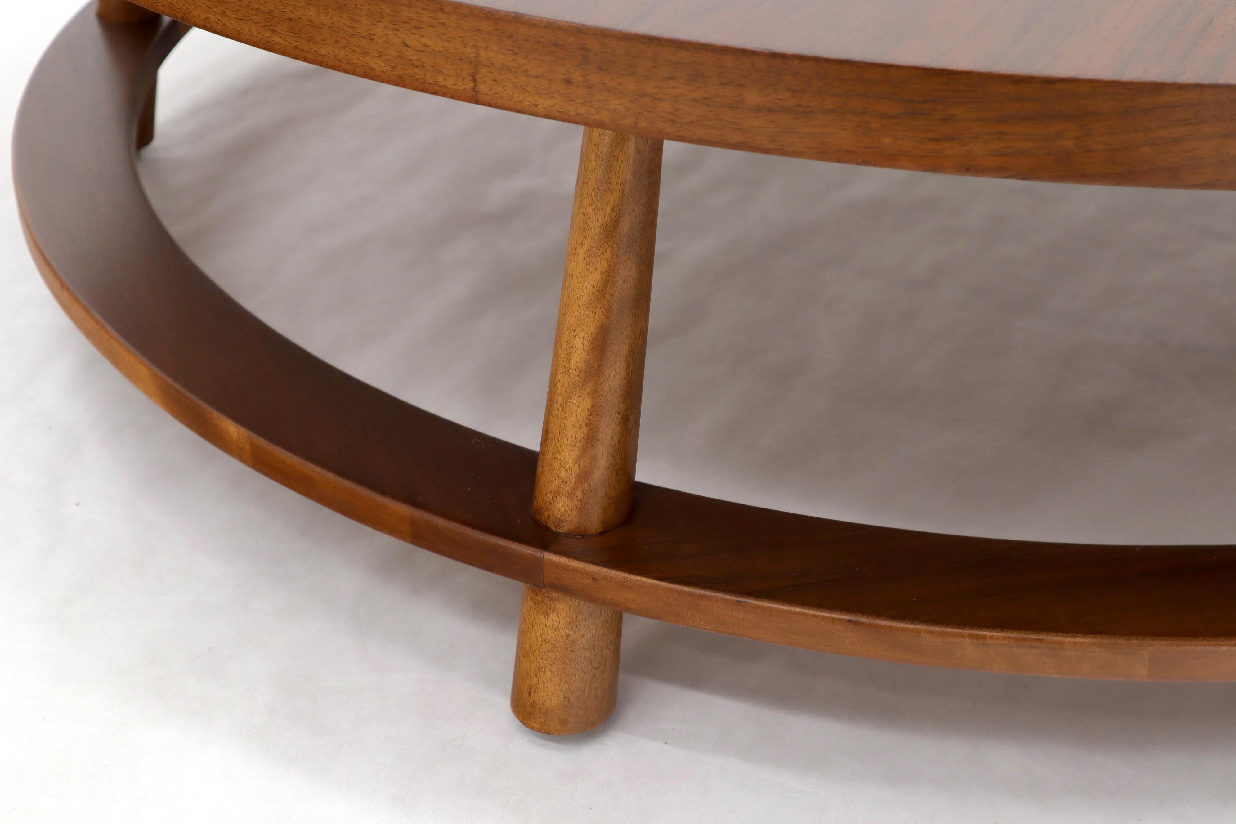 20th Century Gibbings for Widdicomb Large Round Walnut Mid-Century Modern Coffee Table