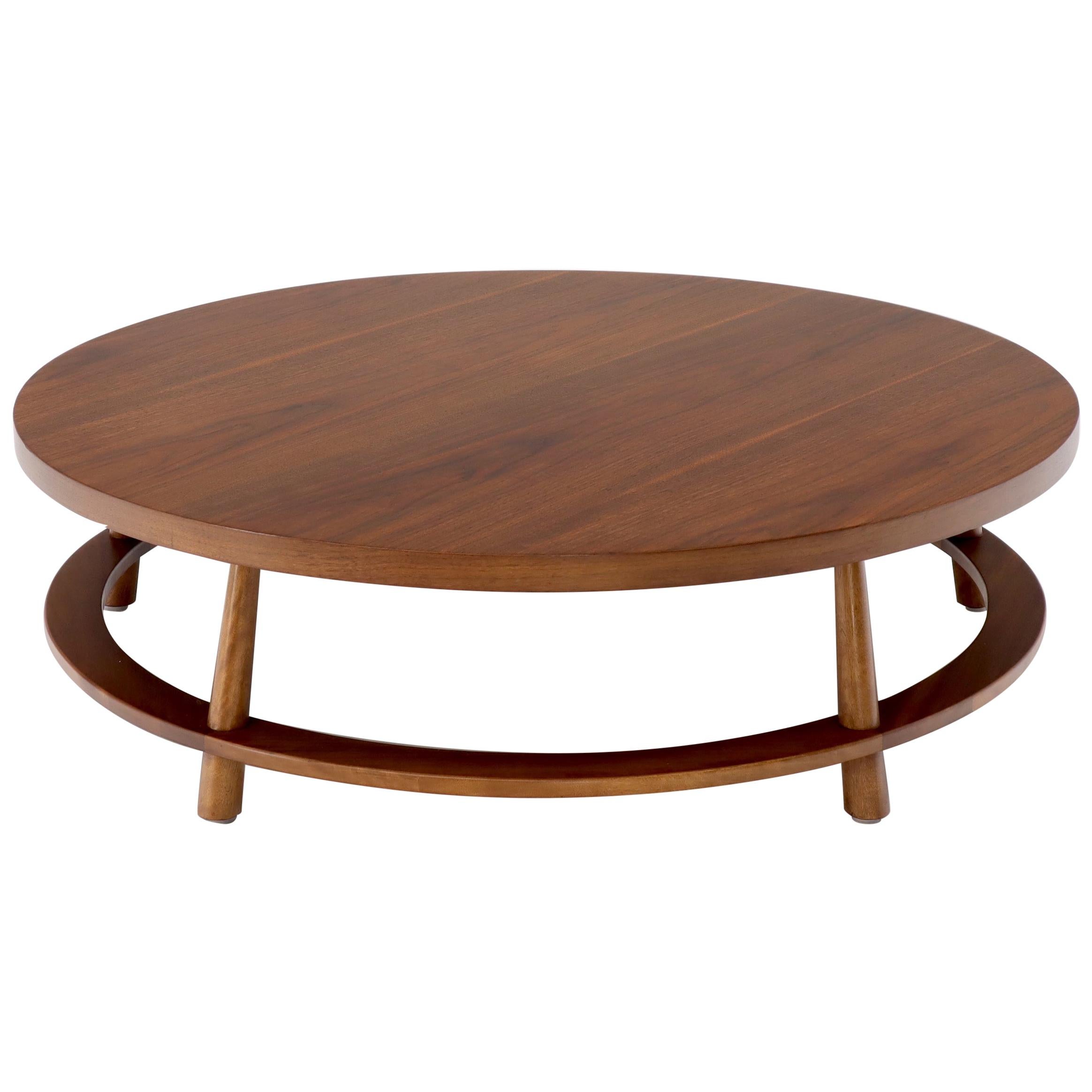 Gibbings for Widdicomb Large Round Walnut Mid-Century Modern Coffee Table