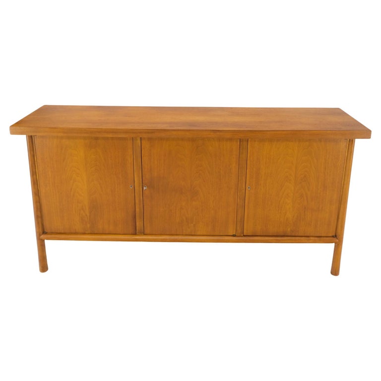 Gibbings Widdicomb 3 Doors Compartment Long Credenza Dresser Tapered Legs Mint For Sale at 1stDibs | sideboard with long legs Gibbings Widdicomb 3 Doors Compartment Long Credenza Dresser Tapered Legs Mint For Sale at 1stDibs | sideboard with long legs