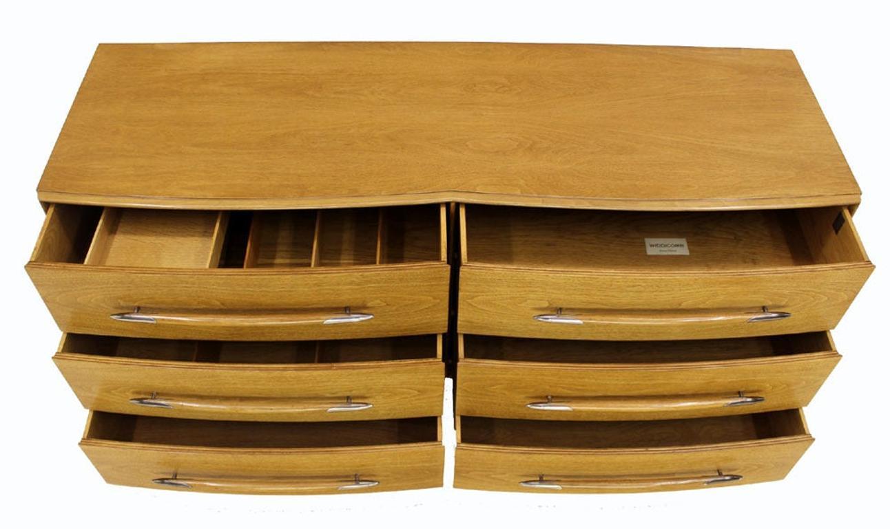 Gibbings Widdicomb - Credenza con cassettiera del Mid Century Modern - Noce Chiaro in vendita 2