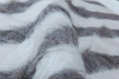 "Gibbous" Modern Striped Gray And Charcoal Goat Hair Rug by Doris Leslie Blau