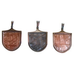 Gibeon Meteorite Pendants (3) - Gold or Silver Plated, Set and Ready to Wear!