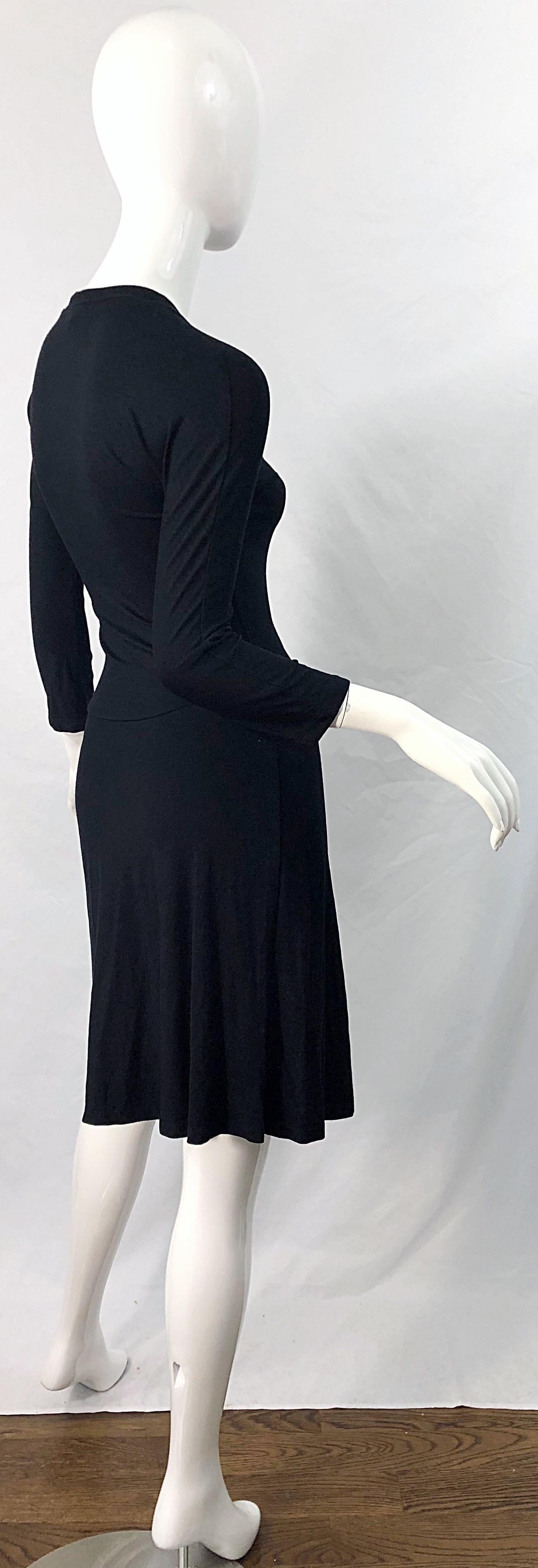 Gibo Anfang der 2000er Jahre Italienisch gefertigtes Größe 40 Schwarzes Kleid mit 3/4-Ärmeln  Damen im Angebot