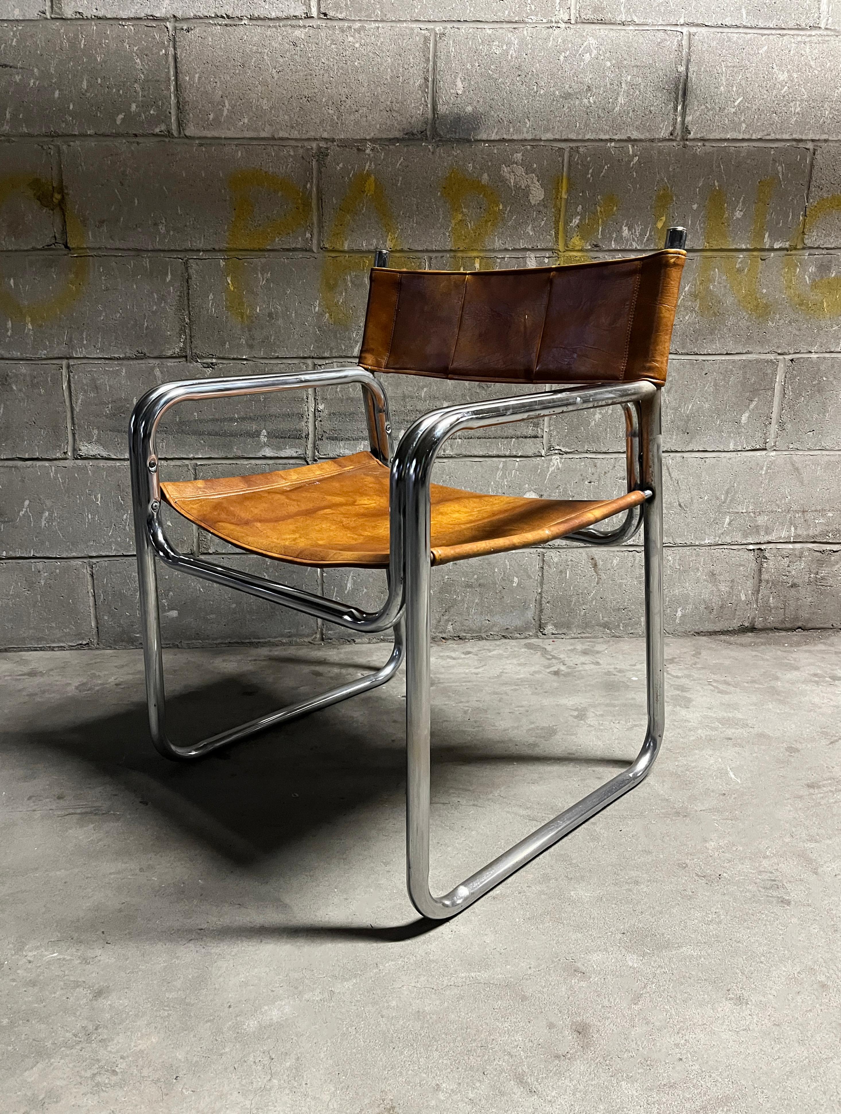 Mid-Century moderno Gibson & Gibson International Sling Tubular Side Chair 1960s in vendita