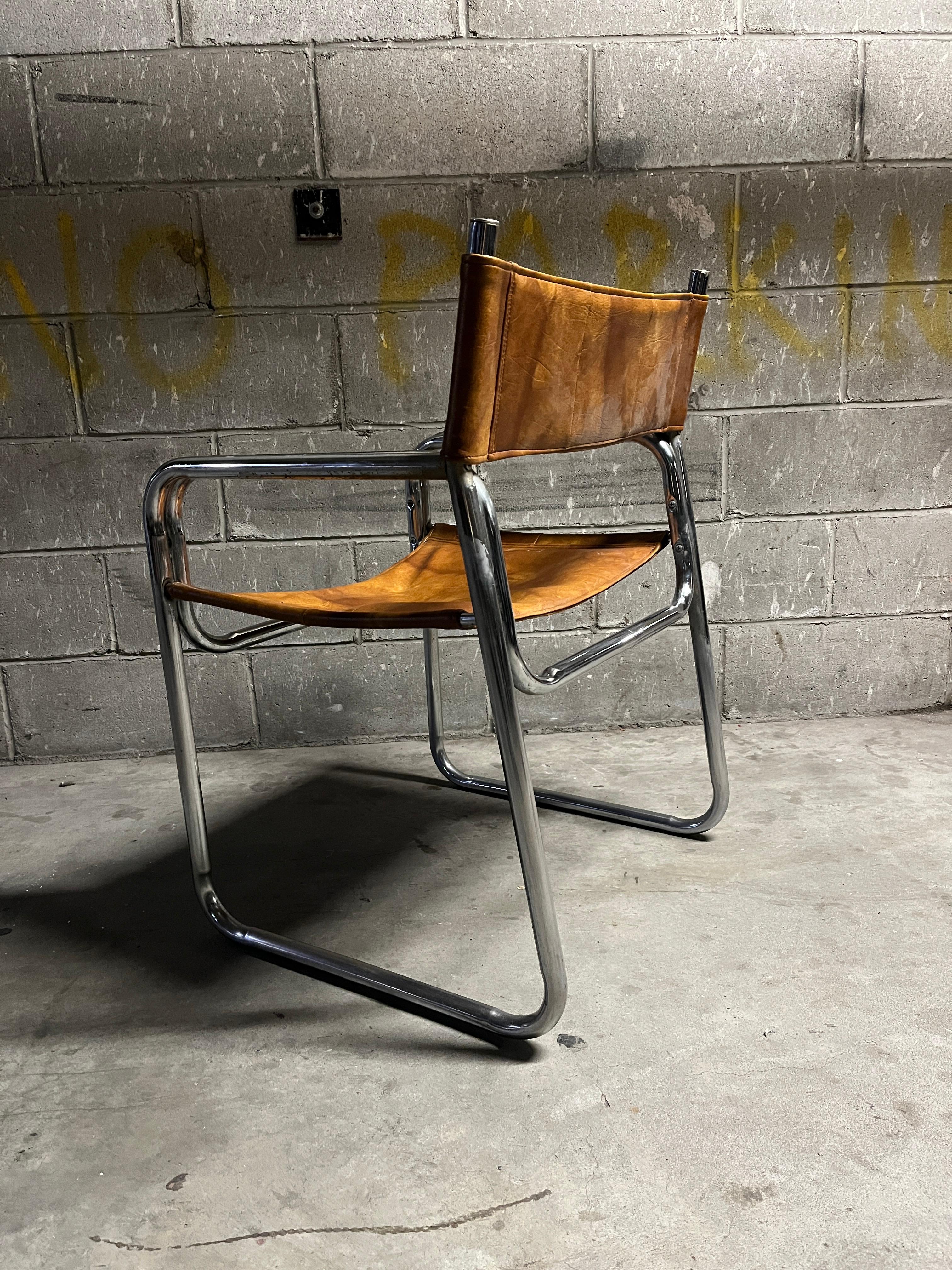 Fatto a mano Gibson & Gibson International Sling Tubular Side Chair 1960s in vendita